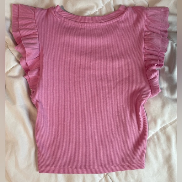 ZARA, SMALL, PINK RUFFLE TOP - Picture 2 of 3